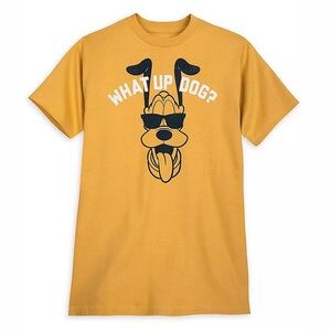 Disney Pluto “What Up Dog?” T-Shirt for Adults Size Small